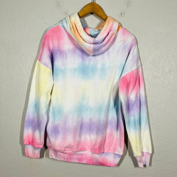 NEW! Fairy Dust Tie Dye Sweatshirt Soft Fuzzy Long Sleeve Hoodie Casual - S - Picture 2 of 4